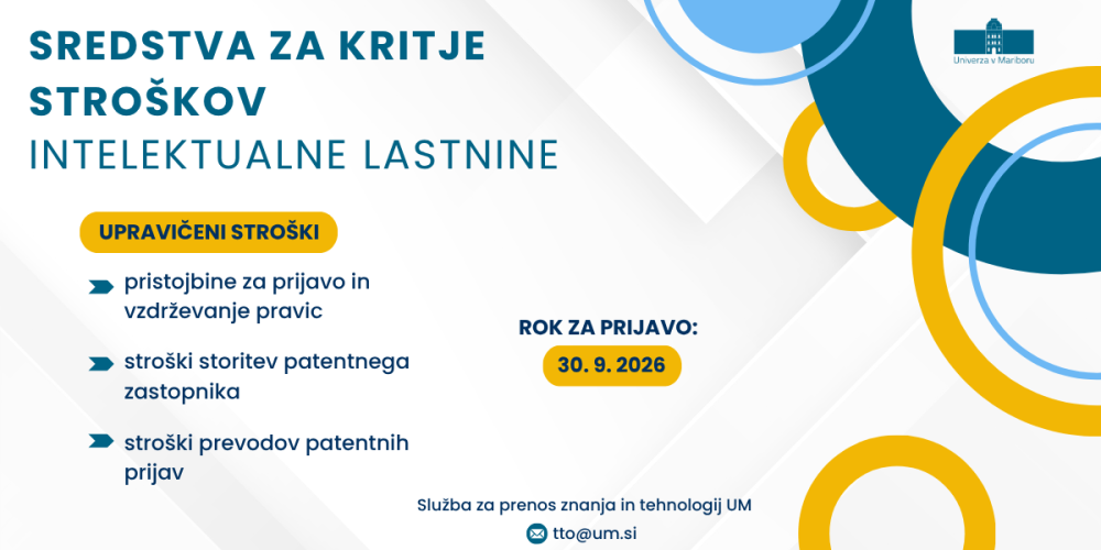 Na voljo so sredstva za (so)financiranje stroškov zaščite intelektualne lastnine v letu 2026
